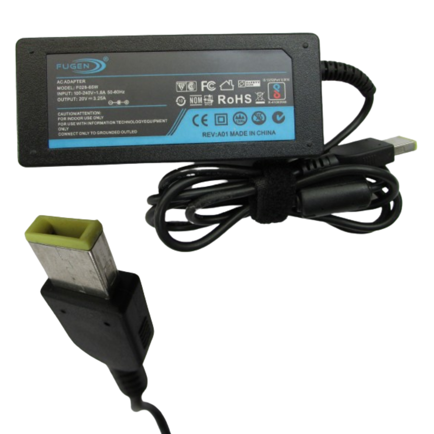 FUGEN Compatible Charger For Lenovo USB Yellow Pin 65W