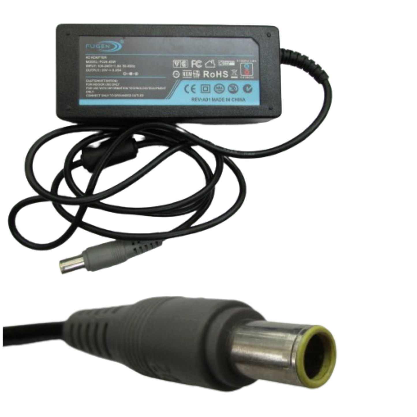 FUGEN Compatible Charger For Lenovo Yellow Big Pin (IBM) 65W