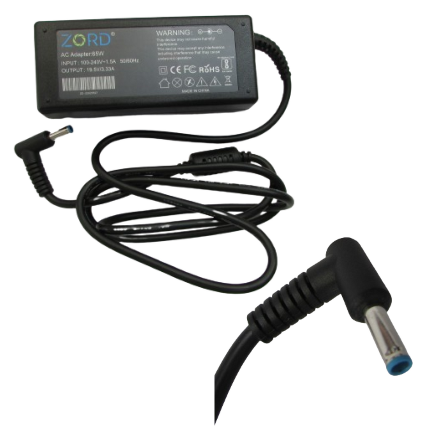 ZORD Compatible Charger 65W Blue Pin For HP