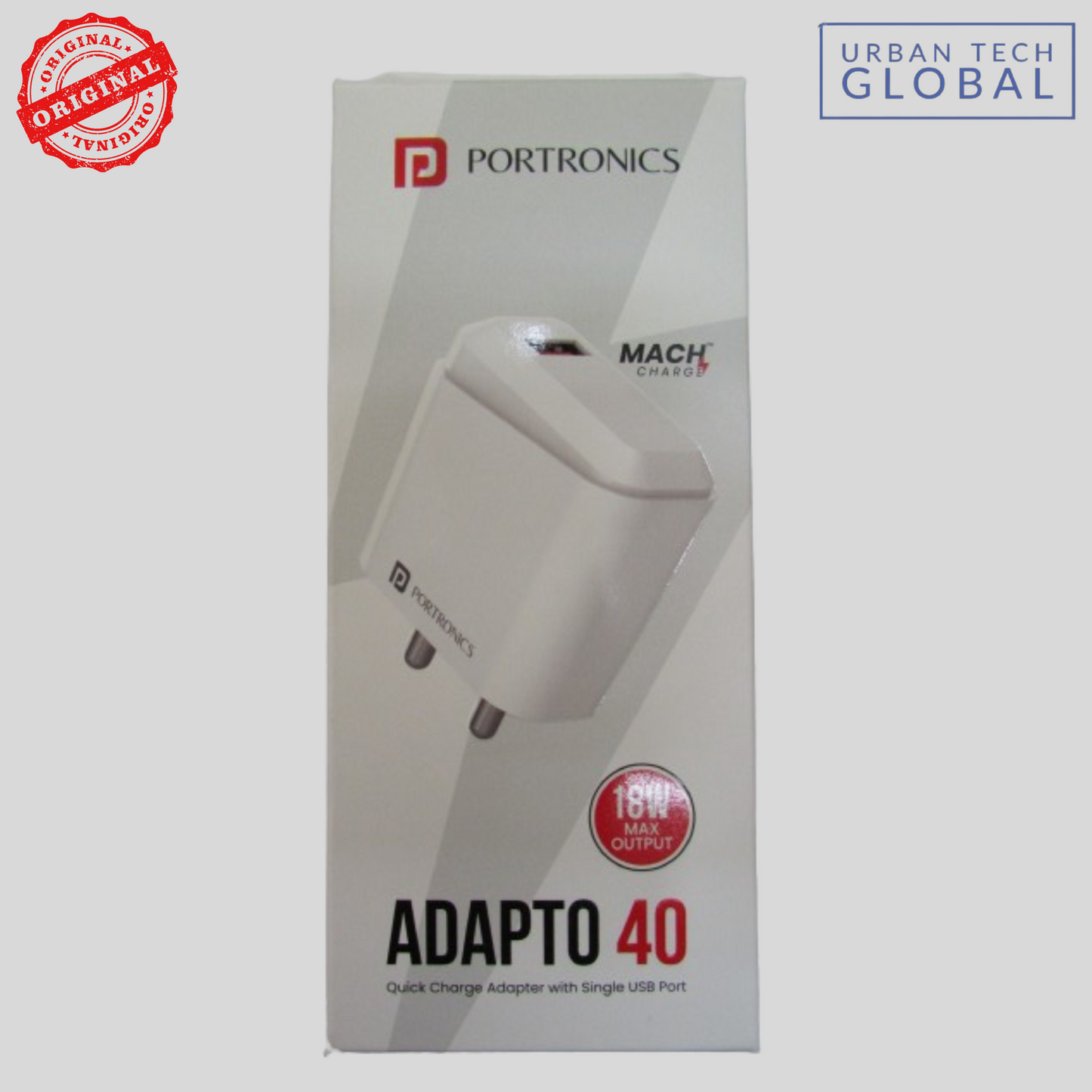 PORTRONICS Adapto 40 18W USB Port With Type C Cable