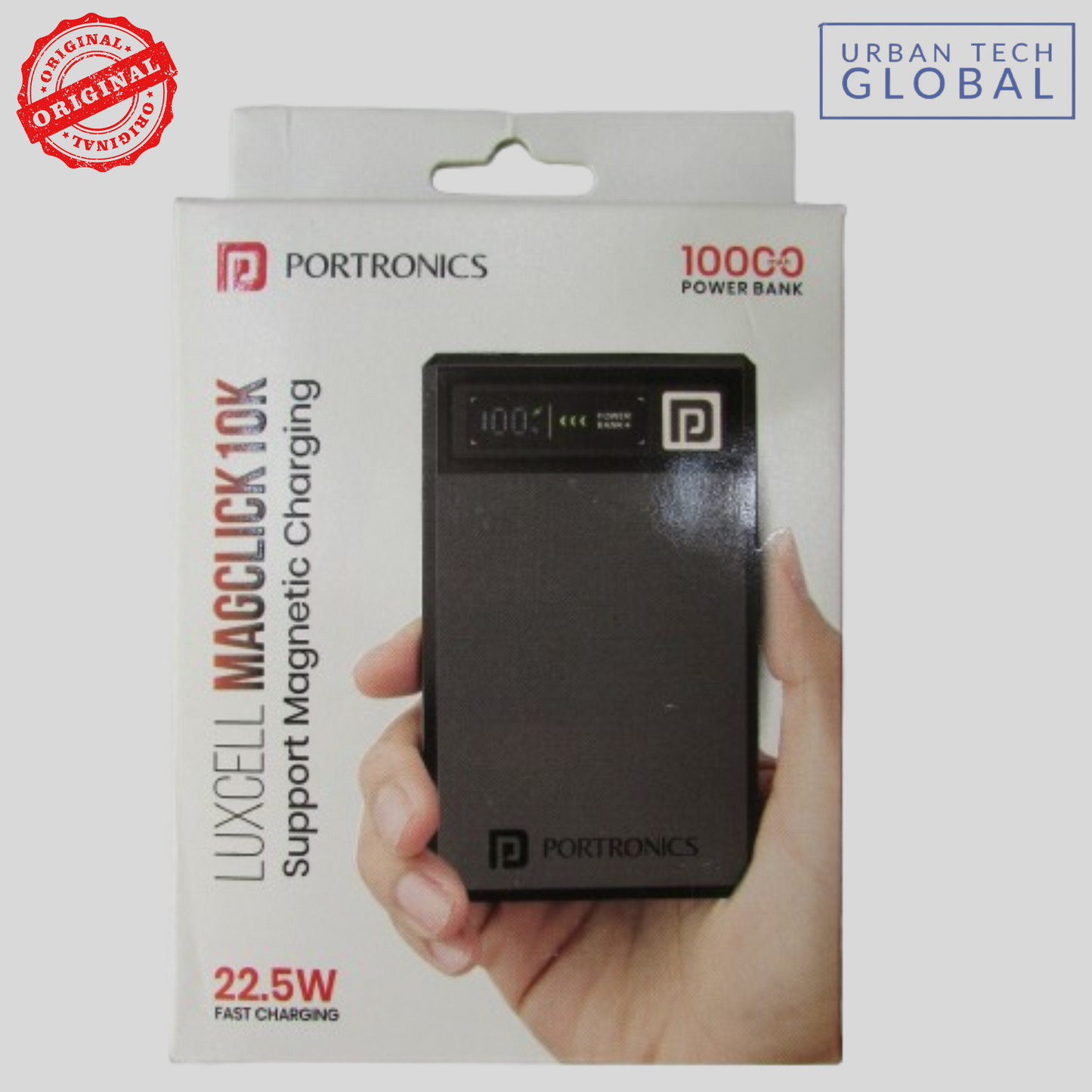 PORTRONICS Luxcell Magclick 10K Support Magnetic Charging 22.5W Fast Charging 10000MAH Power Bank